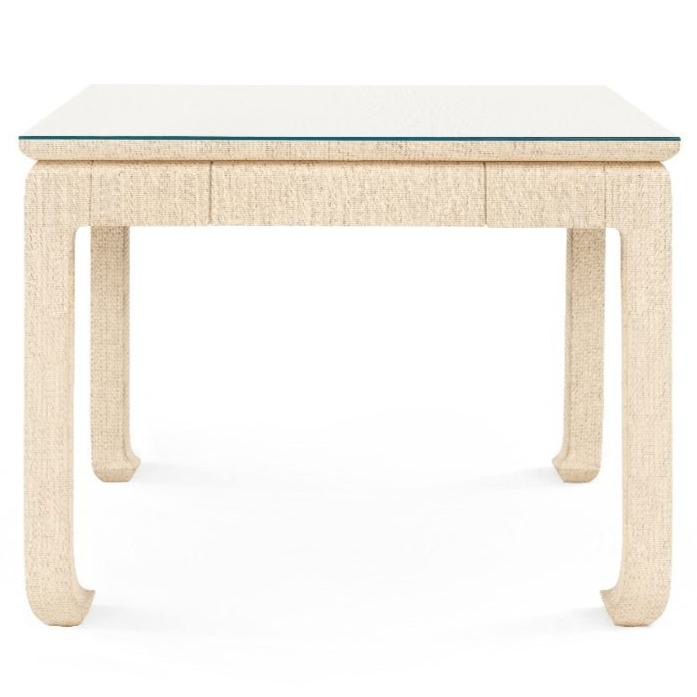 Table de jeu Bethany en lin laqué avec quatre tiroirs de rangement