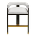 Tabouret de comptoir Cruise White Linen Barrel Back Oak Tri-Leg