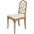 Chaise de salle à manger latérale tapissée en lin bambou Fairfield Chippendale