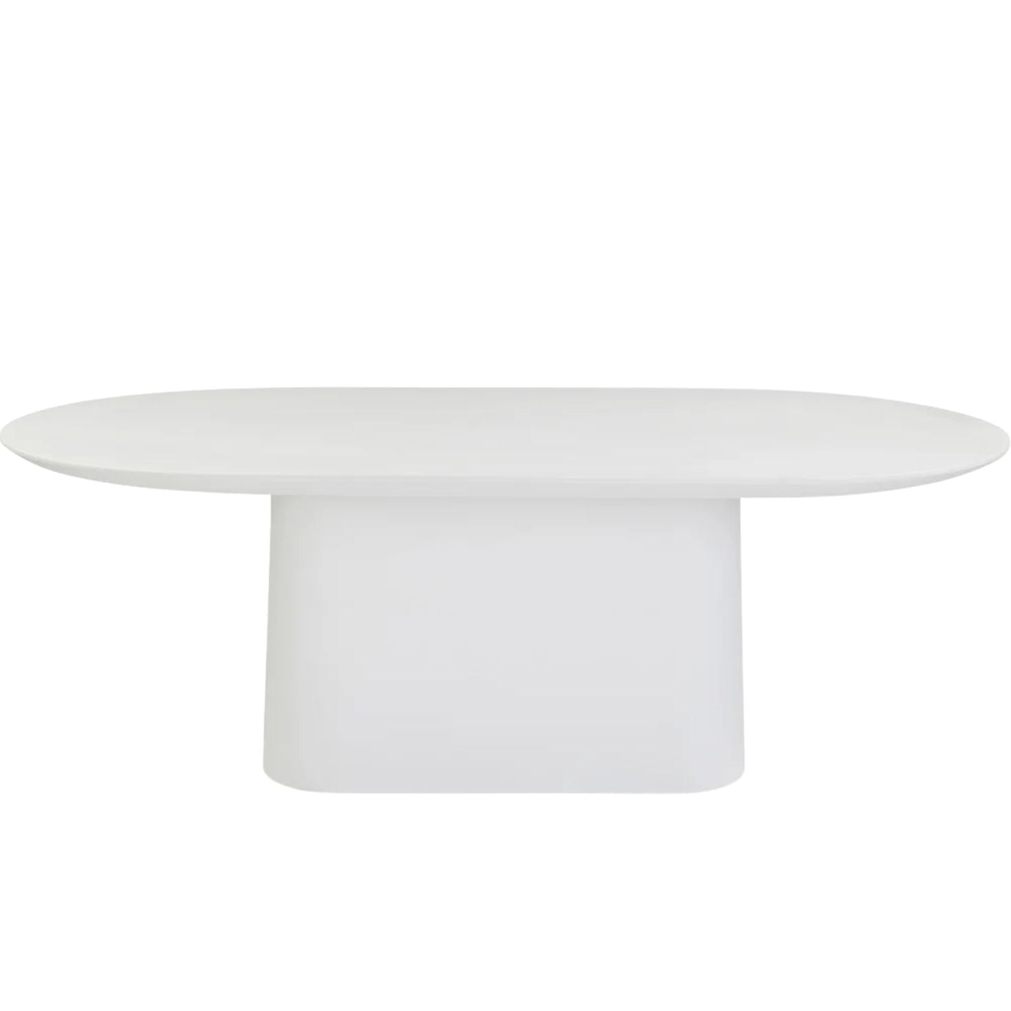 Table à manger Zana Pure White en béton minimaliste intérieur extérieur